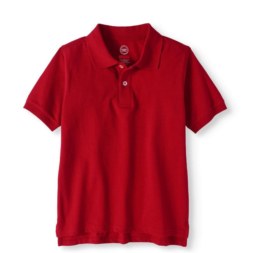 Wonder Nation Boys School Uniform Short Sleeve Polo Shirt Red 2XL NWT